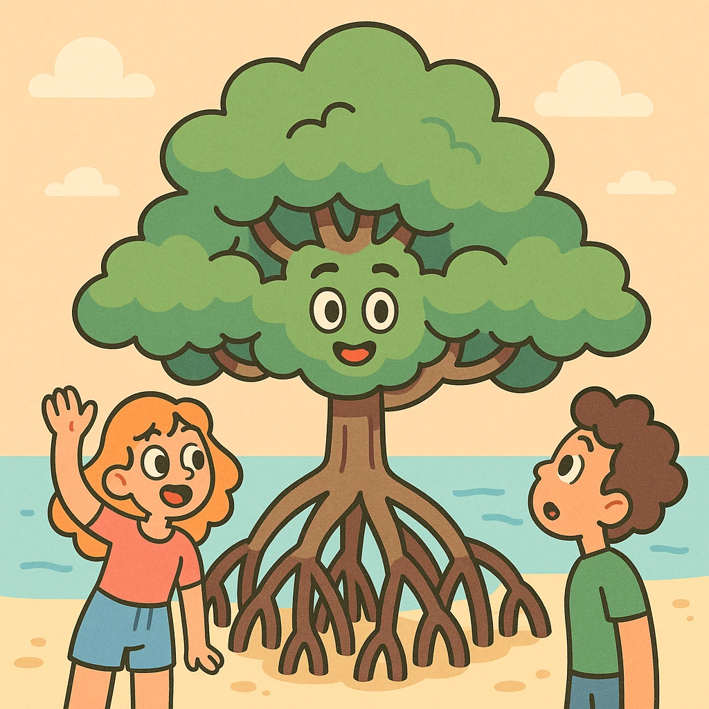 mangrove tree, pastel toon style emoji