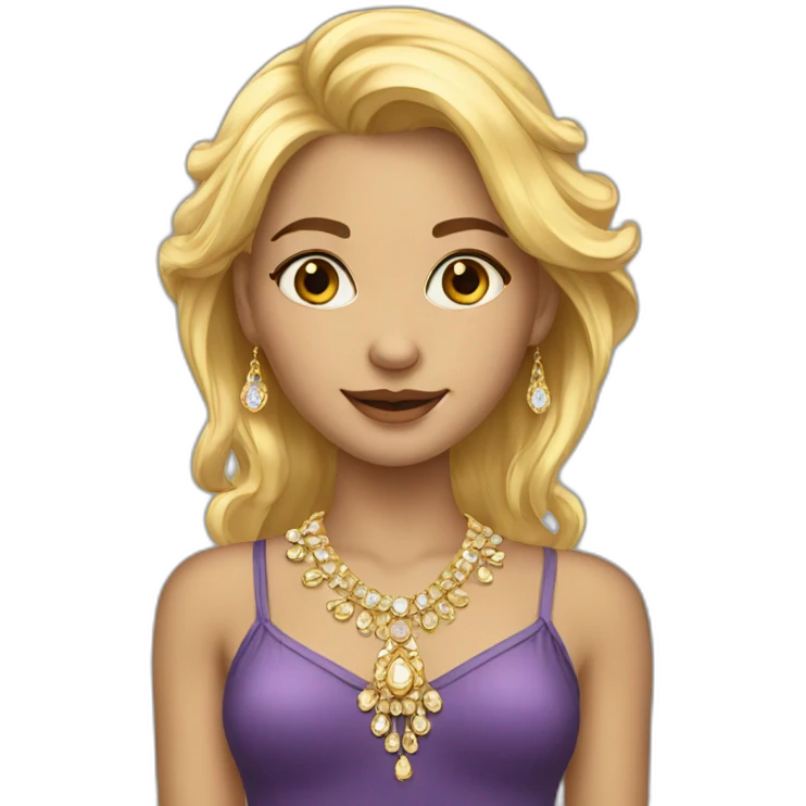 golden_haired girl with jewelry emoji