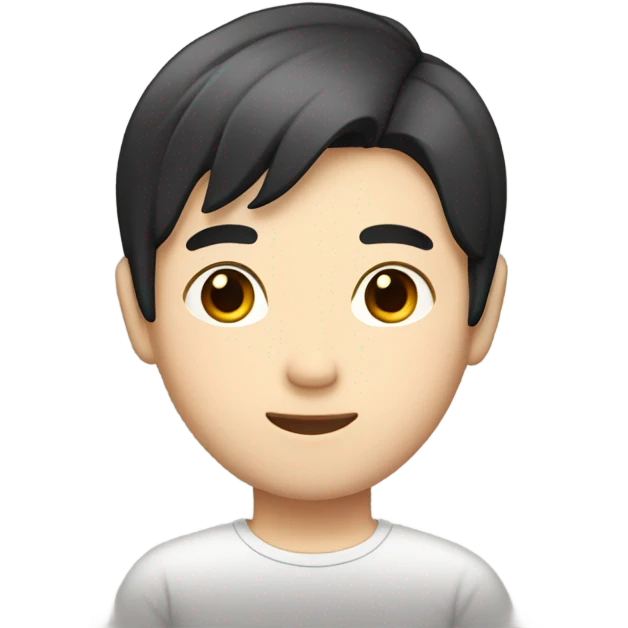 man from japan with white skin and black hair, wear casual shirt  emoji
