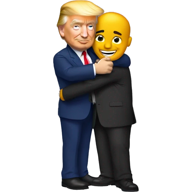donald trump kamal harris hugging emoji