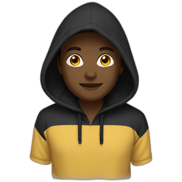 black color hoodie emoji