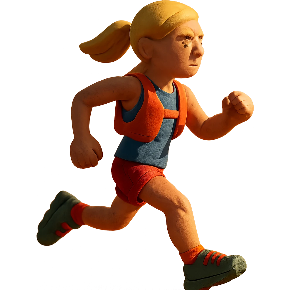 trailrunner girl blondie on sunset emoji