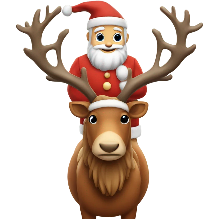 Santa riding a reindeer emoji