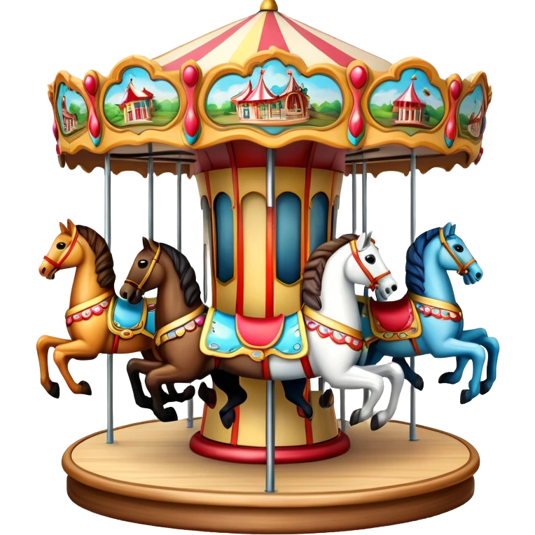 carousel with horses, no rider emoji
