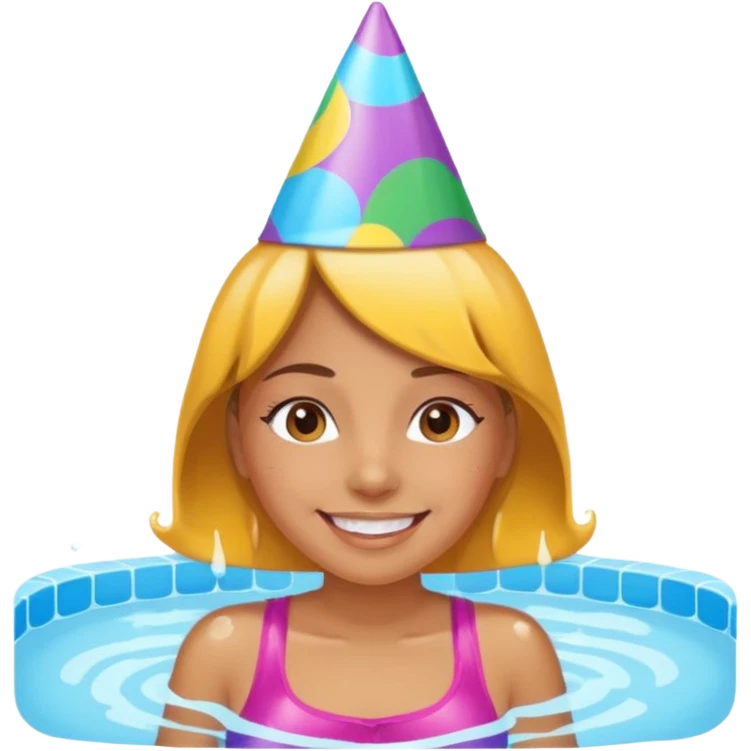 Pool party girl face emoji