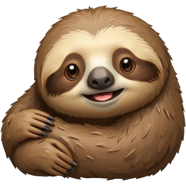 A relaxed sloth after the shower emoji