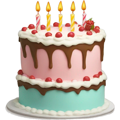 A birthday day cake written on the side TADON emoji