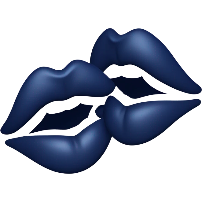 Navy blue kiss emoji