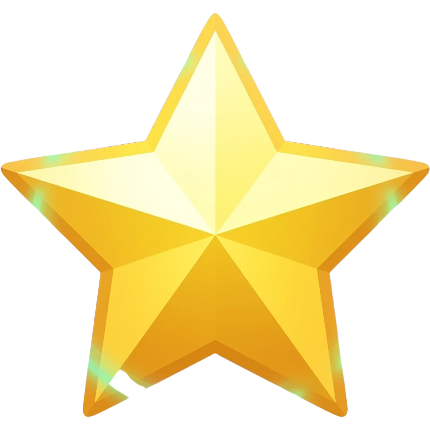 Aether: “Glowing golden yellow star with purple and green ethereal aura, spirit element symbol, mystical flat vector with radiant glow” emoji