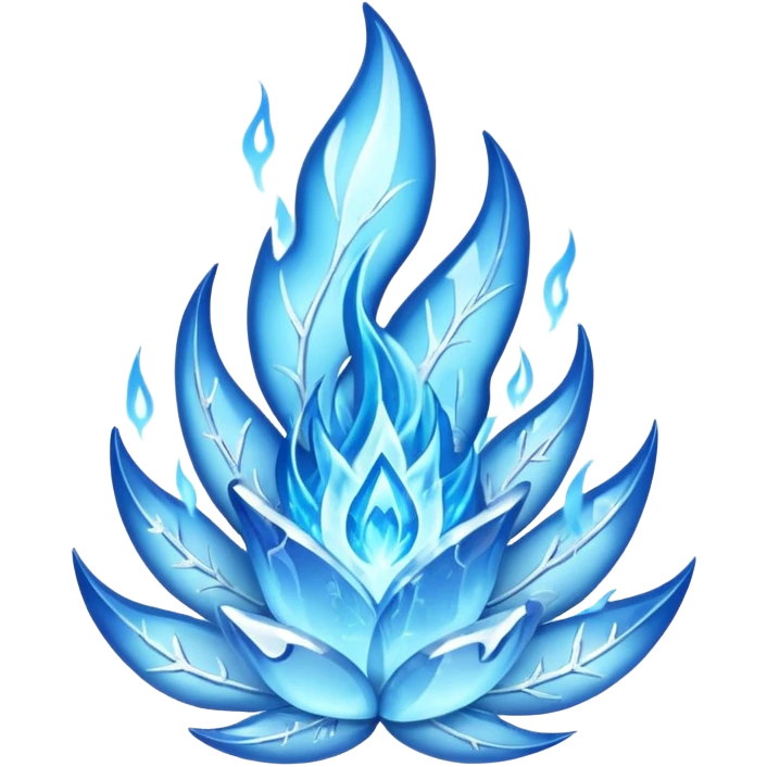 blue magical frozen flame emoji