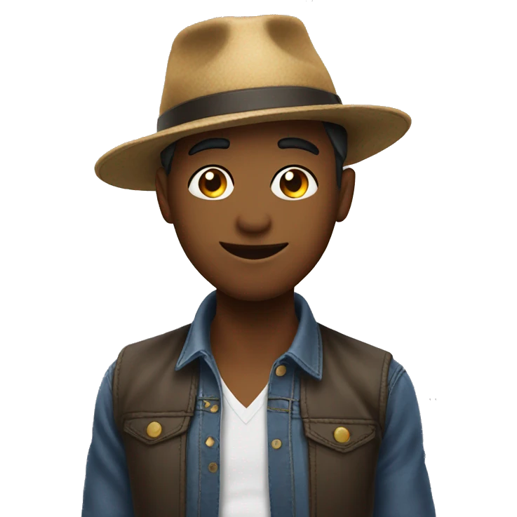 Flirting while wearing a hat emoji