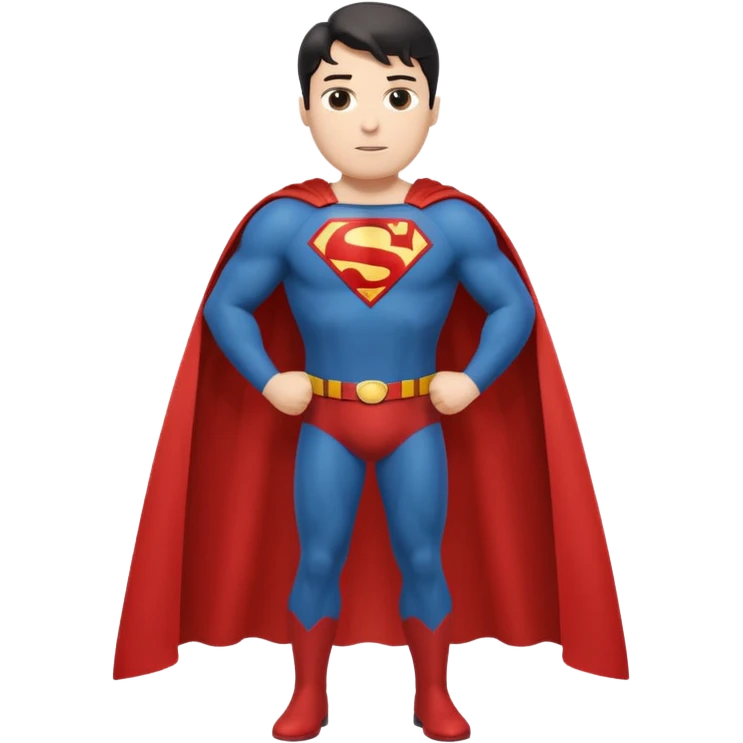 Make a Superman emoji with hands on hips, cape blowing, and the Superman "S" on the front. Make taller emoji