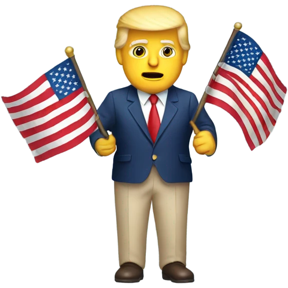Trump with and american flag in background emoji