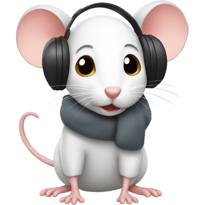 Mouse wearing earmuffs  emoji