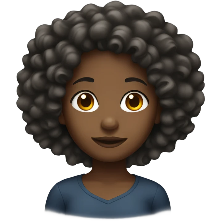 Black girl with long curly hair emoji