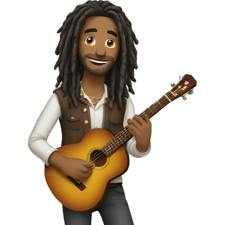 Homem dreds Tocando cavaquinho emoji