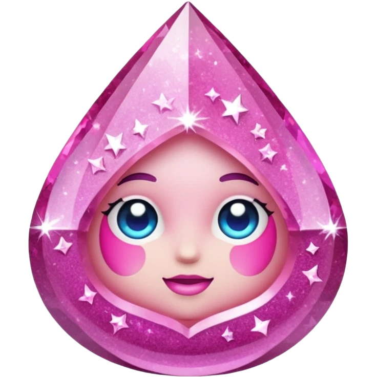 glitter cristal rosa shock emoji