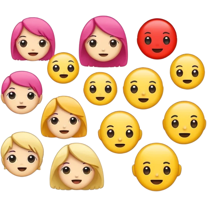 Cute cartoon sticker, simple flat design, bold outline, bright colors, chibi style, expressive face, minimal background, vector style, high contrast, emoji-like, transparent background, sticker pack style emoji