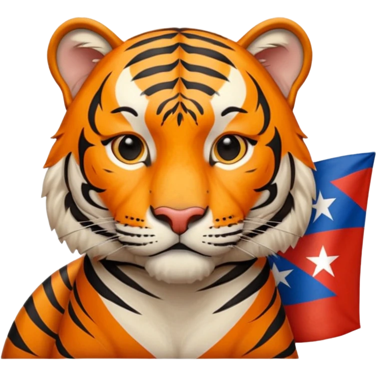 Quiero un tigre mezclado con la bandera cubana. Porque no apodan el tiger y soy de cuba emoji