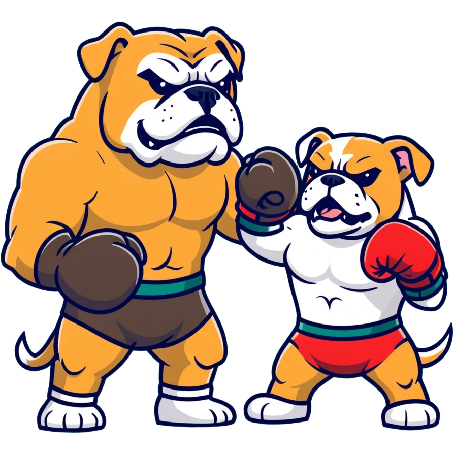 Dogs boxing with Philadelphia eagles player emoji