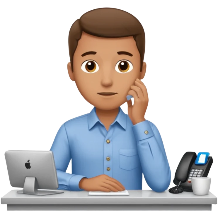man thinking in receptionist form emoji