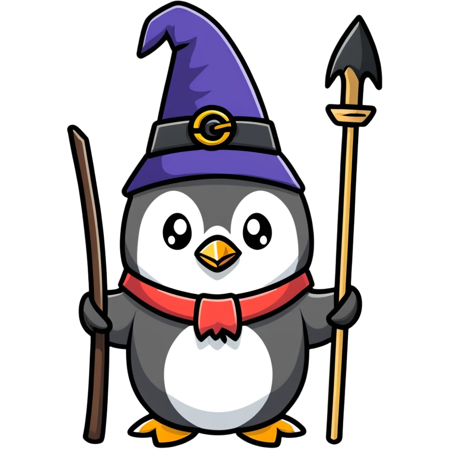 A penguin wizard emoji