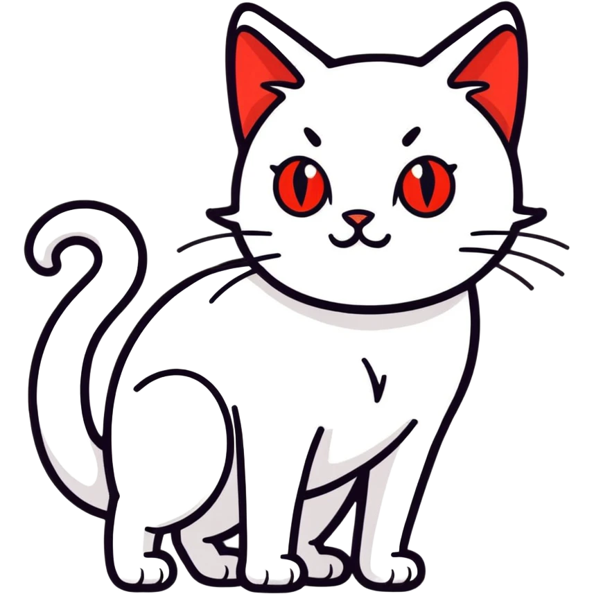 black cat with red eyes emoji