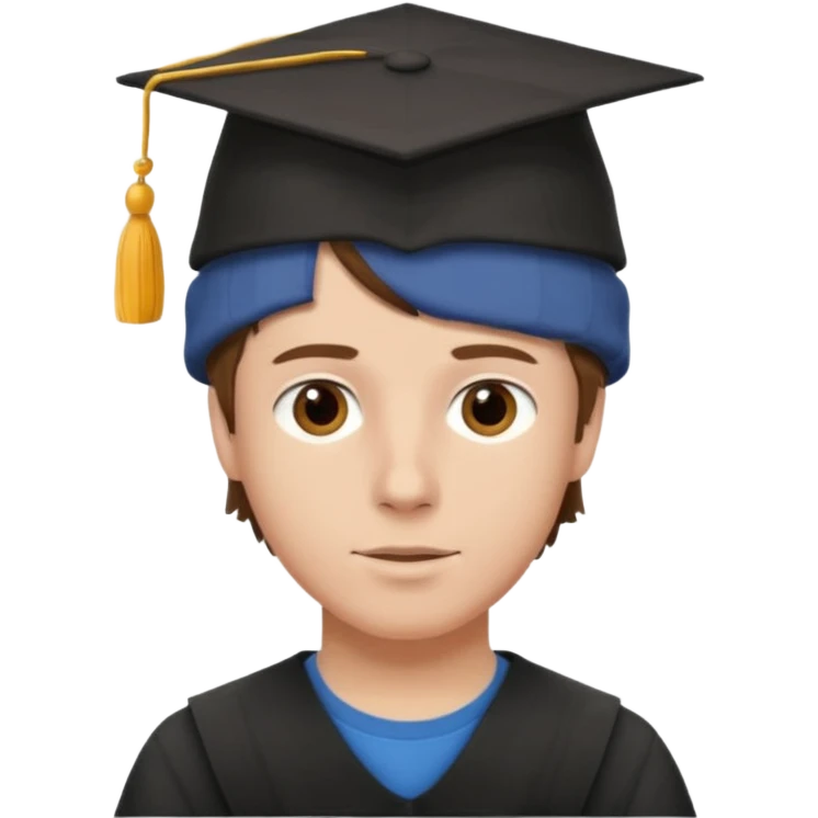 White Boy Collage Student with Student Hat on his Head emoji
