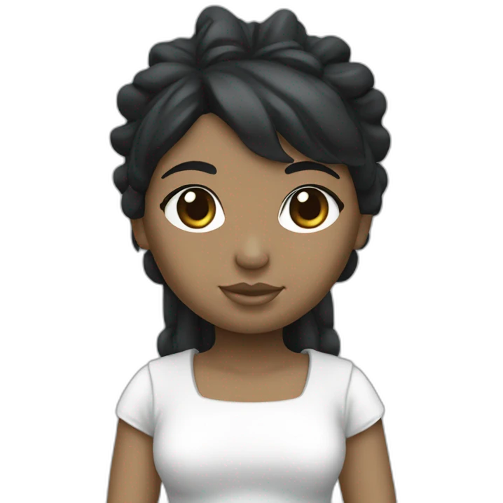 cute black hair white skin girl statue of liberty emoji