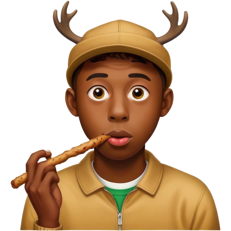 Tyler the creator eating a processed deer stick emoji