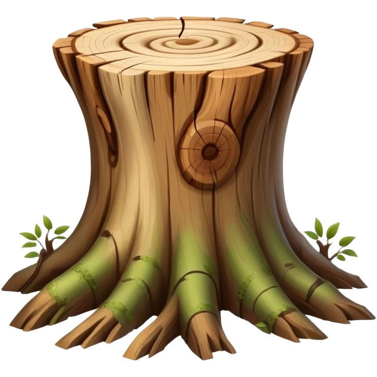 A beautiful pretty natural Tree stump with a swirly pattern in the middle twigs sticking out emoji