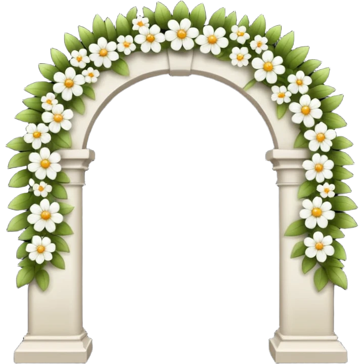white flower arch emoji