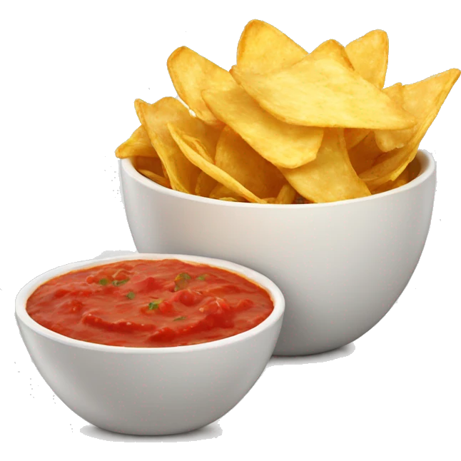 Chips with a bowl of salsa emoji