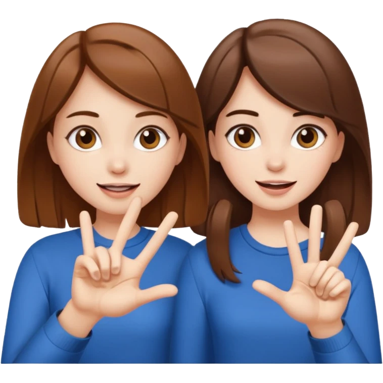 Two girls saying six seven one with brown hair. And doing hand movements  white skin six seven  emoji