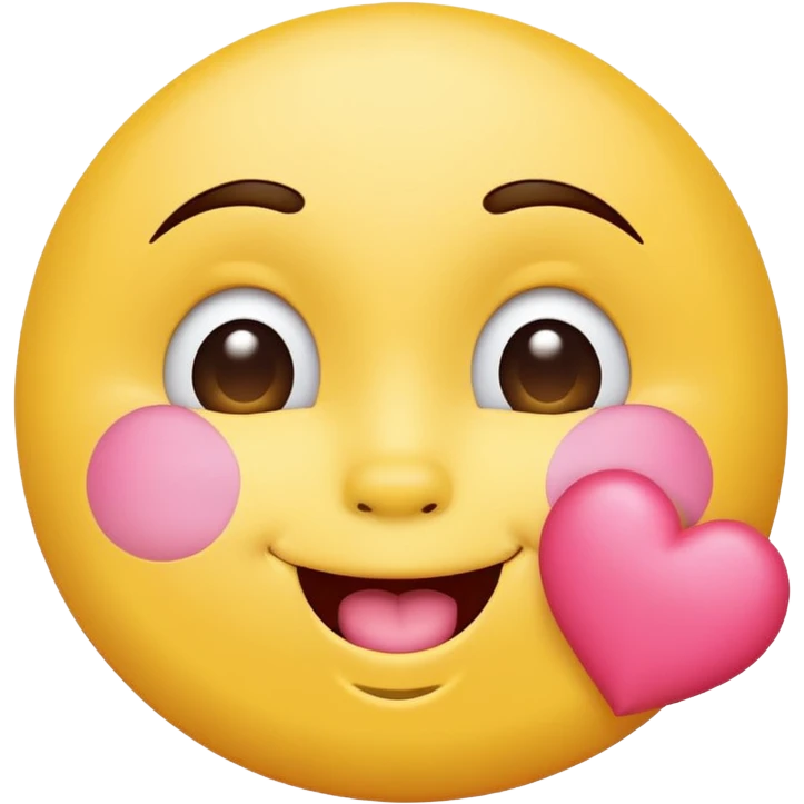 A yellow circle face that has a blowing a kiss emoji
