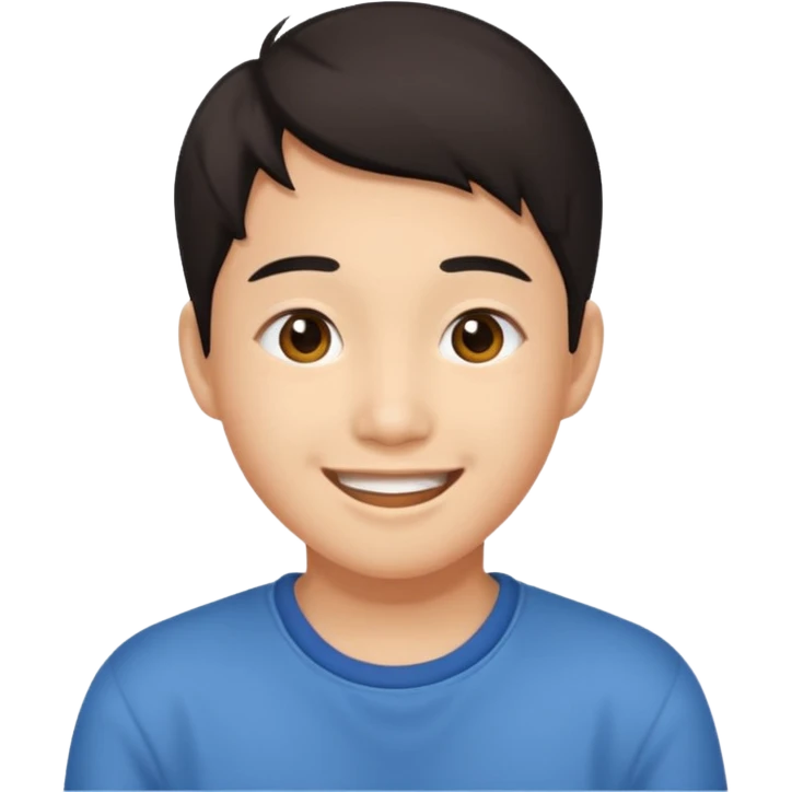 Asian individual age 18-22yr. Juvenile Adult - carefree. fun loving

 emoji