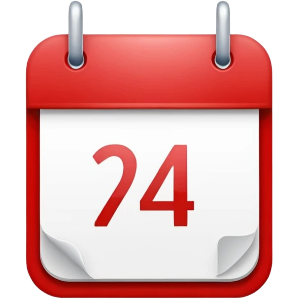 red and white calendar with the number "14" emoji