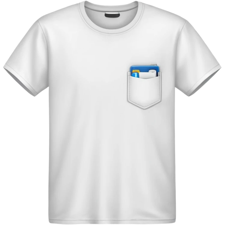 white t-shirt with a small pocket emoji