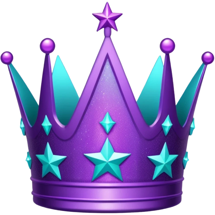 Feeling purple cian crown shine star glitter emoji