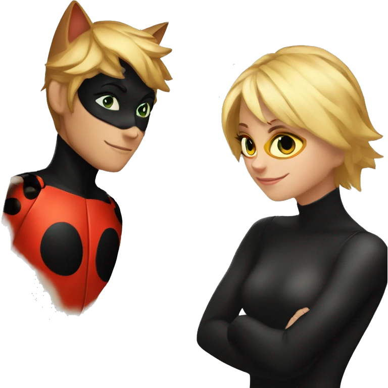 Cat noir and lady bug emoji