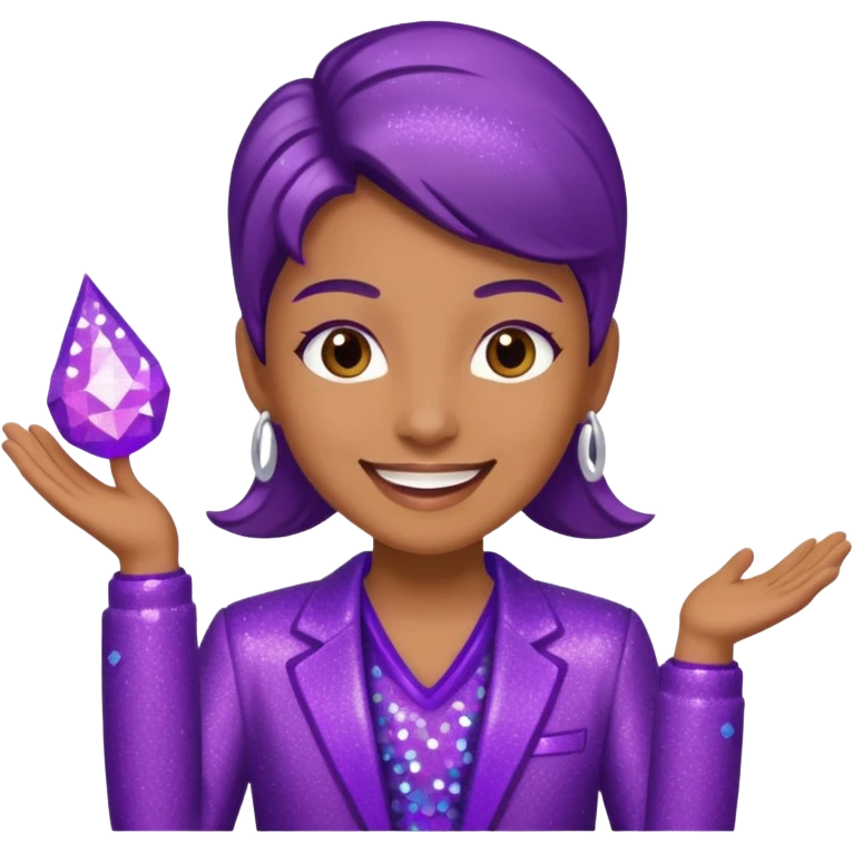 supervisor wearing glitter purple glittery clothes emoji