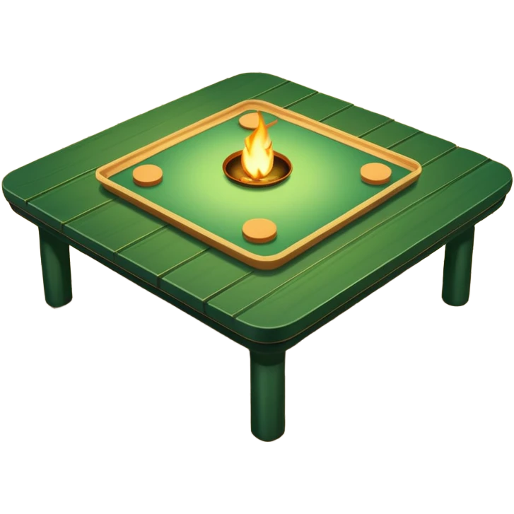 Japanese kotatsu table - green emoji