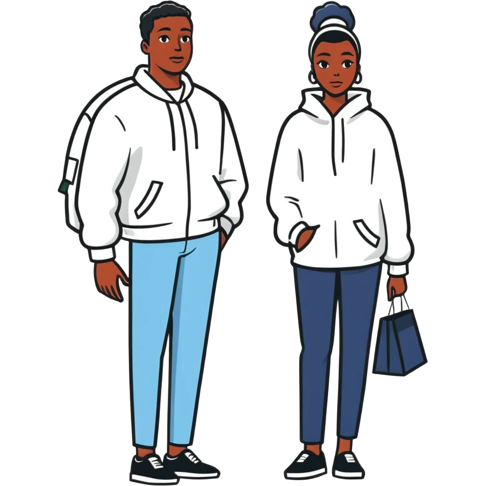 Black lady white man emoji