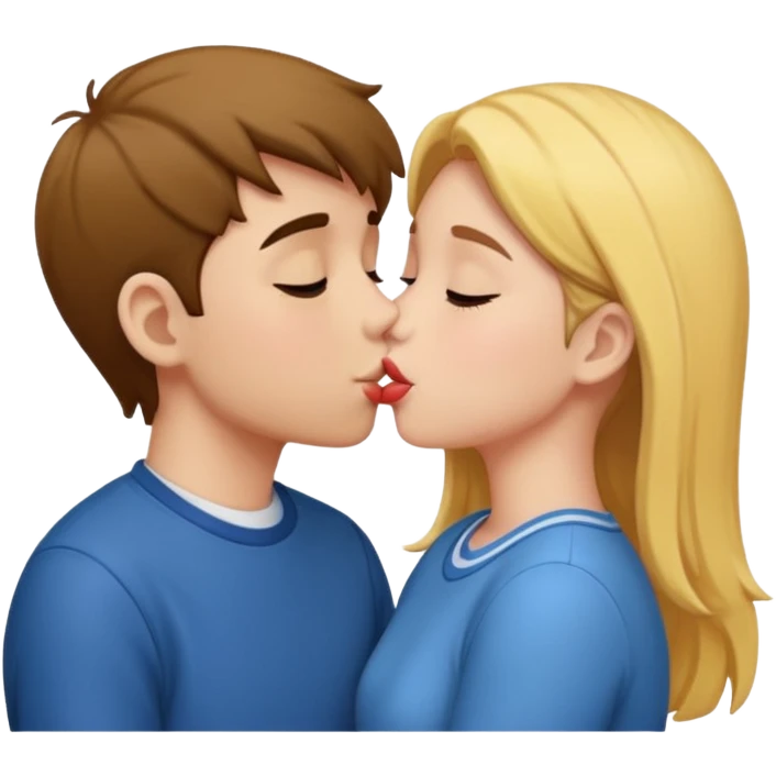 A girl kissing a boy in real life emoji