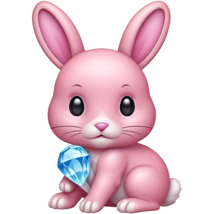  crystallized bunny pink emoji