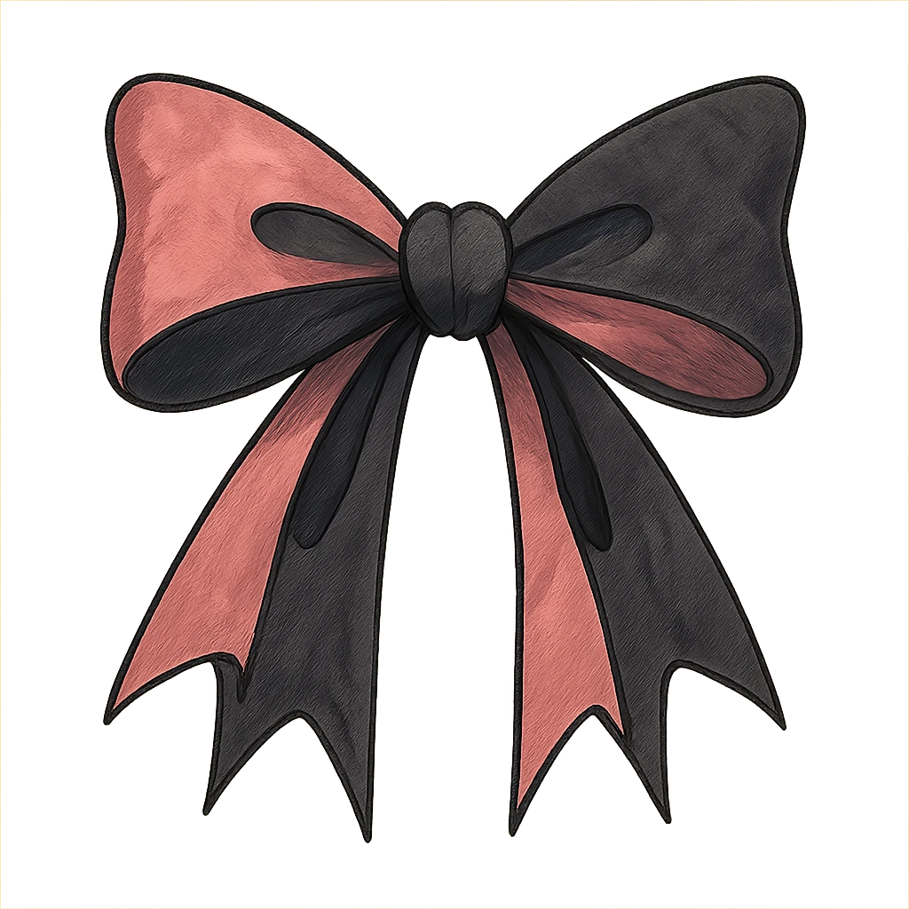 pink and black gothic bow emoji