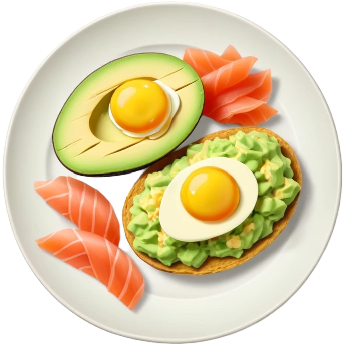 sliced avocado, scrambled-eggs and smoked salmon emoji