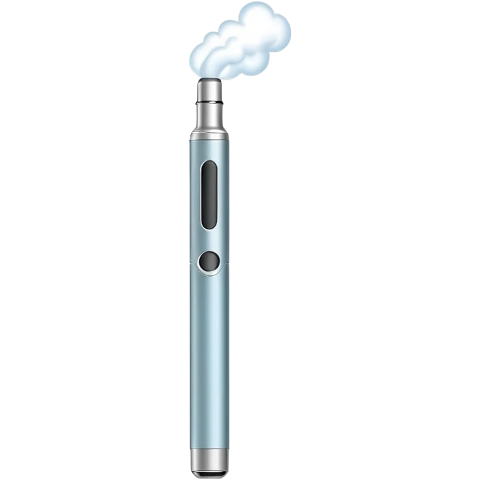 sleek vape pen emitting a small puff of vapor emoji