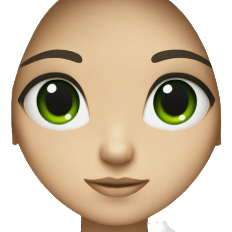 girl with green eyes and black hair on a pol emoji