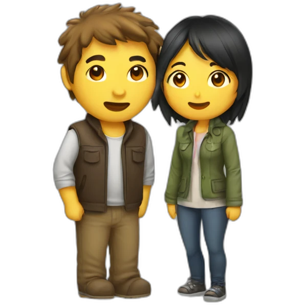 scruffy-man-and-asian-woman-kissing emoji